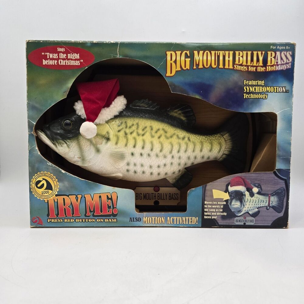 2000 Big Mouth Billy Bass Christmas Singing Fish (Battery Compartment Corroded)